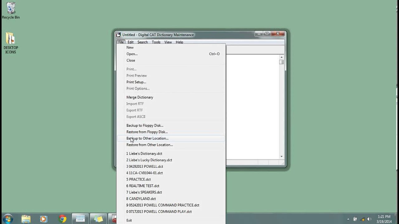 DigitalCAT Dictionary Backup & Restore StenoTube